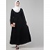 Adjustable waist Pleated Sleeves Abaya- Black Adjustable waist Pleated Sleeves Abaya- Black