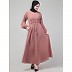 Adjustable waist Pleated Sleeves Abaya-Mauve Adjustable waist Pleated Sleeves Abaya-Mauve