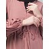 Adjustable waist Pleated Sleeves Abaya-Mauve Adjustable waist Pleated Sleeves Abaya-Mauve