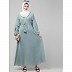 Adjustable waist Pleated Sleeves Abaya- Sage Green Adjustable waist Pleated Sleeves Abaya- Sage Green