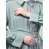 Front open Coat style abaya with wide belt- Sage Green Front open Coat style abaya with wide belt- Sage Green