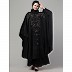 Double layered hand embroidered kaftan cum abaya- Black  Double layered hand embroidered kaftan cum abaya- Black