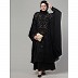 Double layered hand embroidered kaftan cum abaya- Black  Double layered hand embroidered kaftan cum abaya- Black