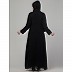 Beads and Sequence Hand embroidered Party wear abaya- Black Beads and Sequence Hand embroidered Party wear abaya- Black