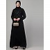 Beads and Sequence Hand embroidered Party wear abaya- Black Beads and Sequence Hand embroidered Party wear abaya- Black