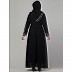 Beads and Sequence Hand embroidered Party wear abaya- Black and silver Beads and Sequence Hand embroidered Party wear abaya- Black and silver