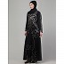 Beads and Sequence Hand embroidered Party wear abaya- Black and silver Beads and Sequence Hand embroidered Party wear abaya- Black and silver