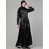 Beads and Sequence Hand embroidered Party wear abaya- Black and silver Beads and Sequence Hand embroidered Party wear abaya- Black and silver