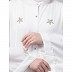 Front open bell sleeves hand made embroidered abaya- White Front open bell sleeves hand made embroidered abaya- White