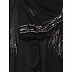Front open bell sleeves hand made embroidered abaya- Black Front open bell sleeves hand made embroidered abaya- Black