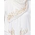 Front open hand made embroidered abaya with hijab-White Front open hand made embroidered abaya with hijab-White