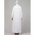 Front open hand made embroidered abaya with hijab-White Front open hand made embroidered abaya with hijab-White