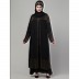 Hand embroidered Party wear Layered abaya- Black Hand embroidered Party wear Layered abaya- Black