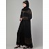 Hand embroidered Party wear Layered abaya- Black Hand embroidered Party wear Layered abaya- Black