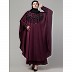 Double layered hand embroidered Part wear kaftan cum abaya- Wine Double layered hand embroidered Part wear kaftan cum abaya- Wine