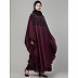 Double layered hand embroidered Part wear kaftan cum abaya- Wine Double layered hand embroidered Part wear kaftan cum abaya- Wine