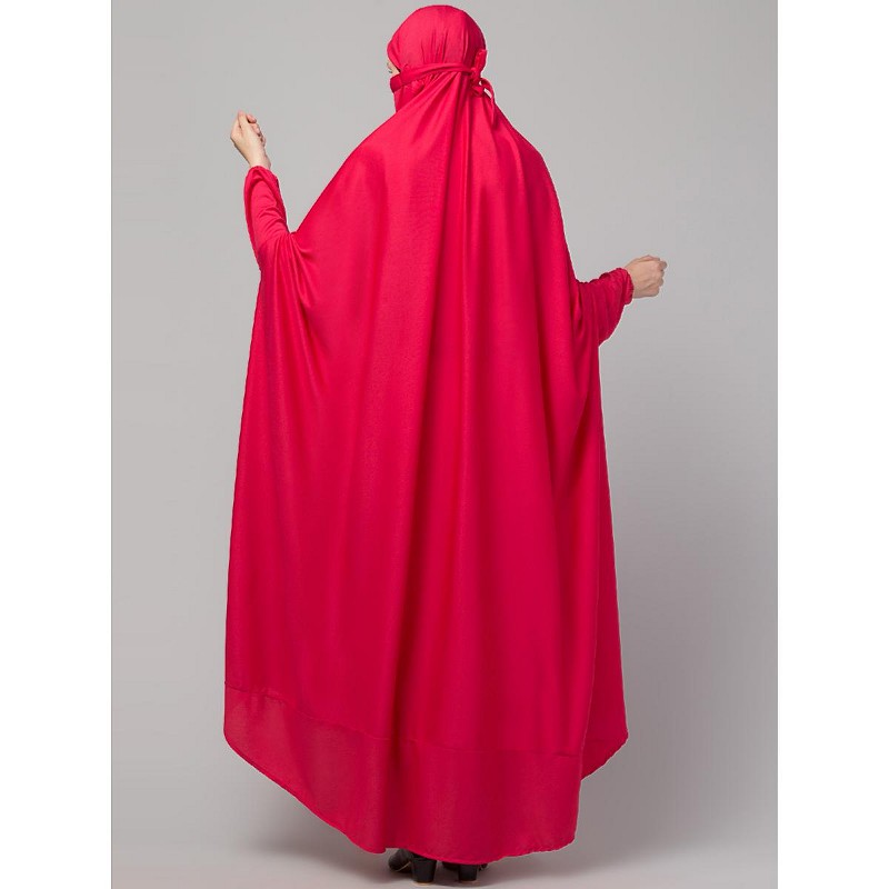 Jilbab online in India | Free size jilbab with nose piece | Rani Pink c...