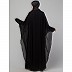 Double layered stone embellished abaya- Black  Double layered stone embellished abaya- Black