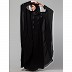 Double layered stone embellished abaya- Black  Double layered stone embellished abaya- Black