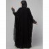 Stone embellished double layered abaya- Black  Stone embellished double layered abaya- Black