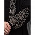 Stone embellished double layered abaya- Black  Stone embellished double layered abaya- Black