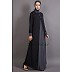 Casual Abaya - Contrast Yoke Black-Grey  Casual Abaya - Contrast Yoke Black-Grey