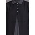 Casual Abaya - Contrast Yoke Black-Grey  Casual Abaya - Contrast Yoke Black-Grey