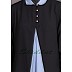 New Arrivals Casual Abaya - Contrast Yoke Black/Sky-blue New Arrivals Casual Abaya - Contrast Yoke Black/Sky-blue