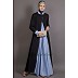 New Arrivals Casual Abaya - Contrast Yoke Black/Sky-blue New Arrivals Casual Abaya - Contrast Yoke Black/Sky-blue