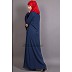 Embroidered abaya with Butterfly sleeves- Blue  Embroidered abaya with Butterfly sleeves- Blue