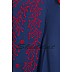Embroidered abaya with Butterfly sleeves- Blue  Embroidered abaya with Butterfly sleeves- Blue