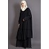 Double Layered Abaya with neck band - Black Double Layered Abaya with neck band - Black