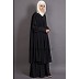Double Layered Abaya with neck band - Black Double Layered Abaya with neck band - Black