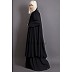 Double Layered Abaya with neck band - Black Double Layered Abaya with neck band - Black