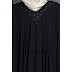 Double Layered Abaya with neck band - Black Double Layered Abaya with neck band - Black