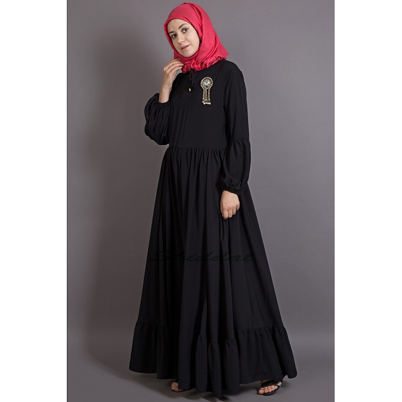 balloon sleeve open abaya
