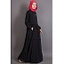 Bohemian black abaya with balloon sleeves Bohemian black abaya with balloon sleeves