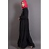 Bohemian black abaya with balloon sleeves Bohemian black abaya with balloon sleeves