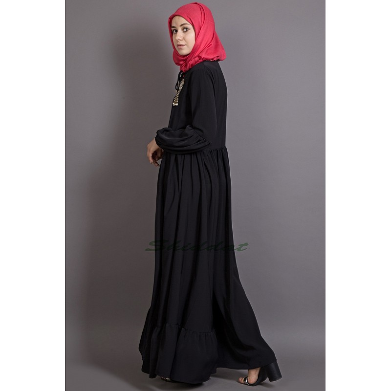 balloon sleeve open abaya