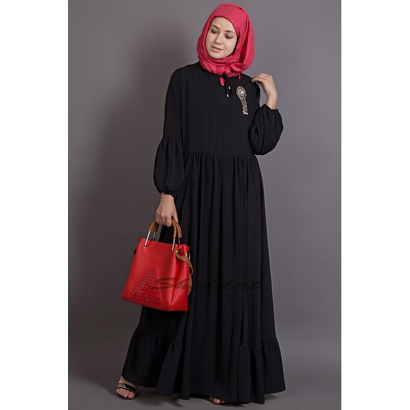 balloon sleeve open abaya