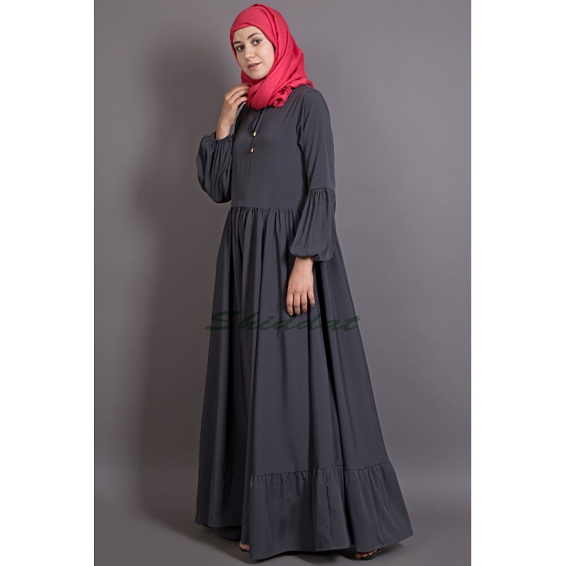 balloon sleeve open abaya