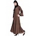 Umbrella abaya with embroidery patchwork- Coffee Brown Umbrella abaya with embroidery patchwork- Coffee Brown