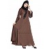 Umbrella abaya with embroidery patchwork- Coffee Brown Umbrella abaya with embroidery patchwork- Coffee Brown