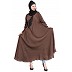 Umbrella abaya with embroidery patchwork- Coffee Brown Umbrella abaya with embroidery patchwork- Coffee Brown