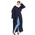 Front open pleated abaya- Navy Blue Front open pleated abaya- Navy Blue