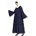 Front open pleated abaya- Navy Blue Front open pleated abaya- Navy Blue
