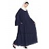 Front open pleated abaya- Navy Blue Front open pleated abaya- Navy Blue