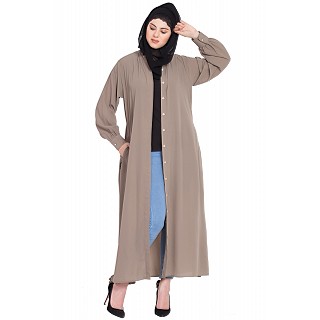 Front open Cardigan abaya- Beige color