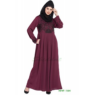 Hand embroidered party-wear abaya