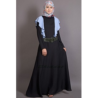 A-line casual abaya with frills 